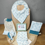 Coffret Naissance "Bienvenue Bébé" - Oiseaux bleus 🕊️(5 pièces)